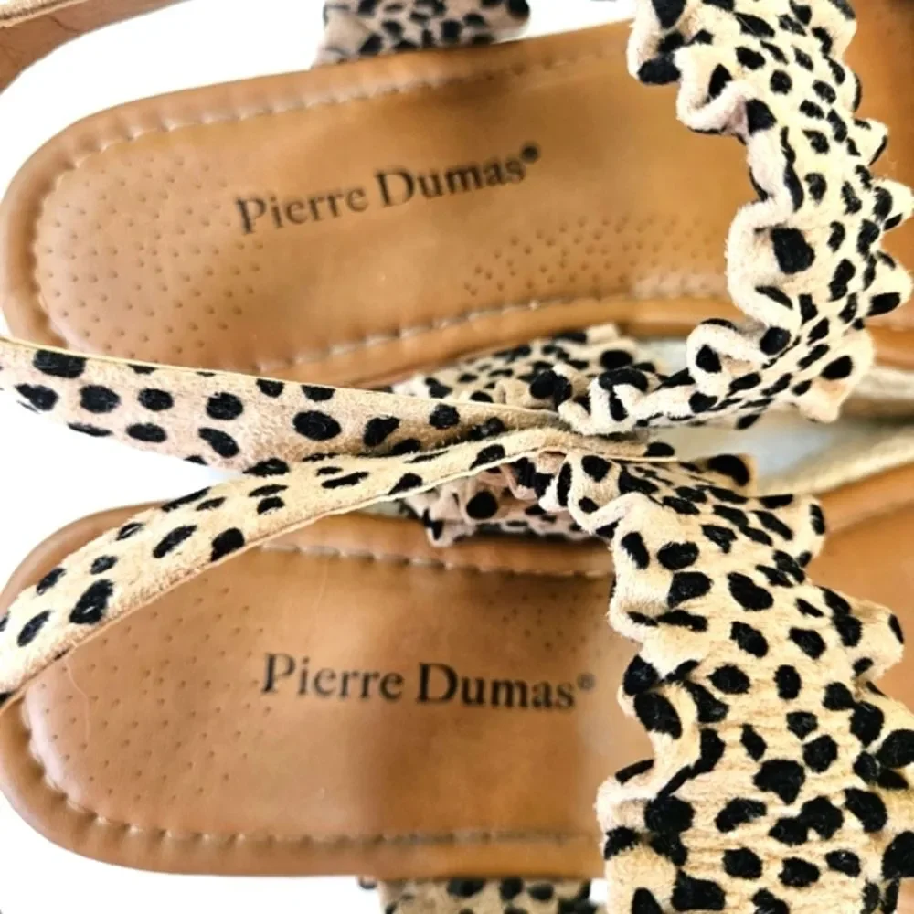 Pierre Dumas Sandal Women Sz 9 Magic Cheetah Print Espadrille Platform Slingback
